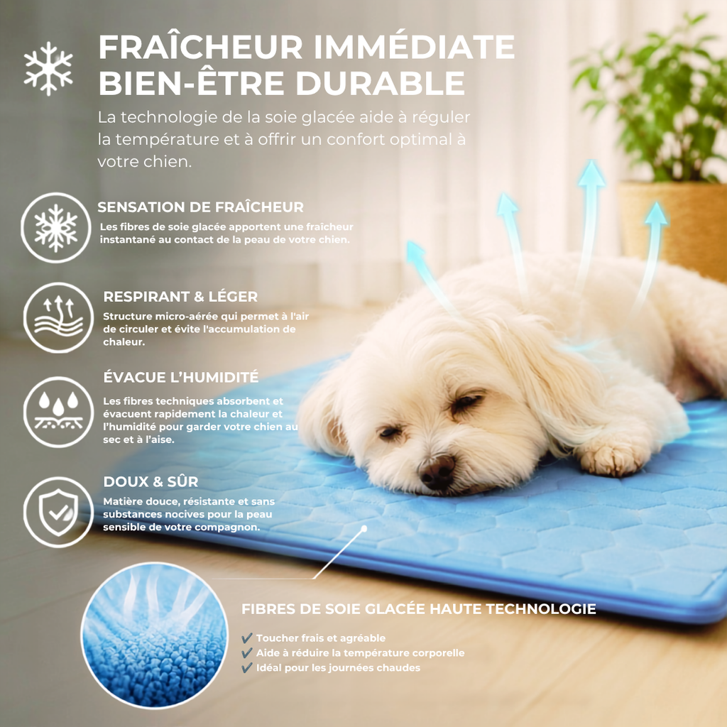 Tapis rafraîchissant en soie glacée