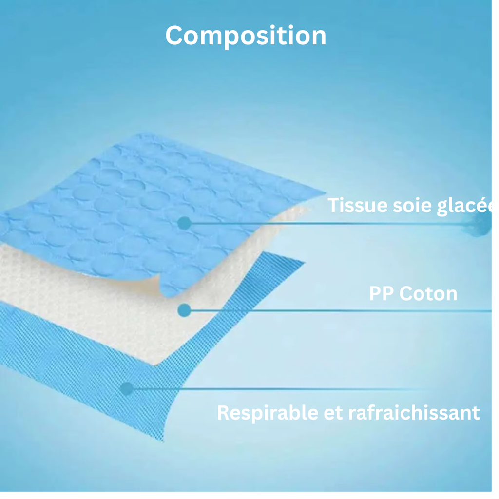 Tapis rafraichissant en soie glacée
